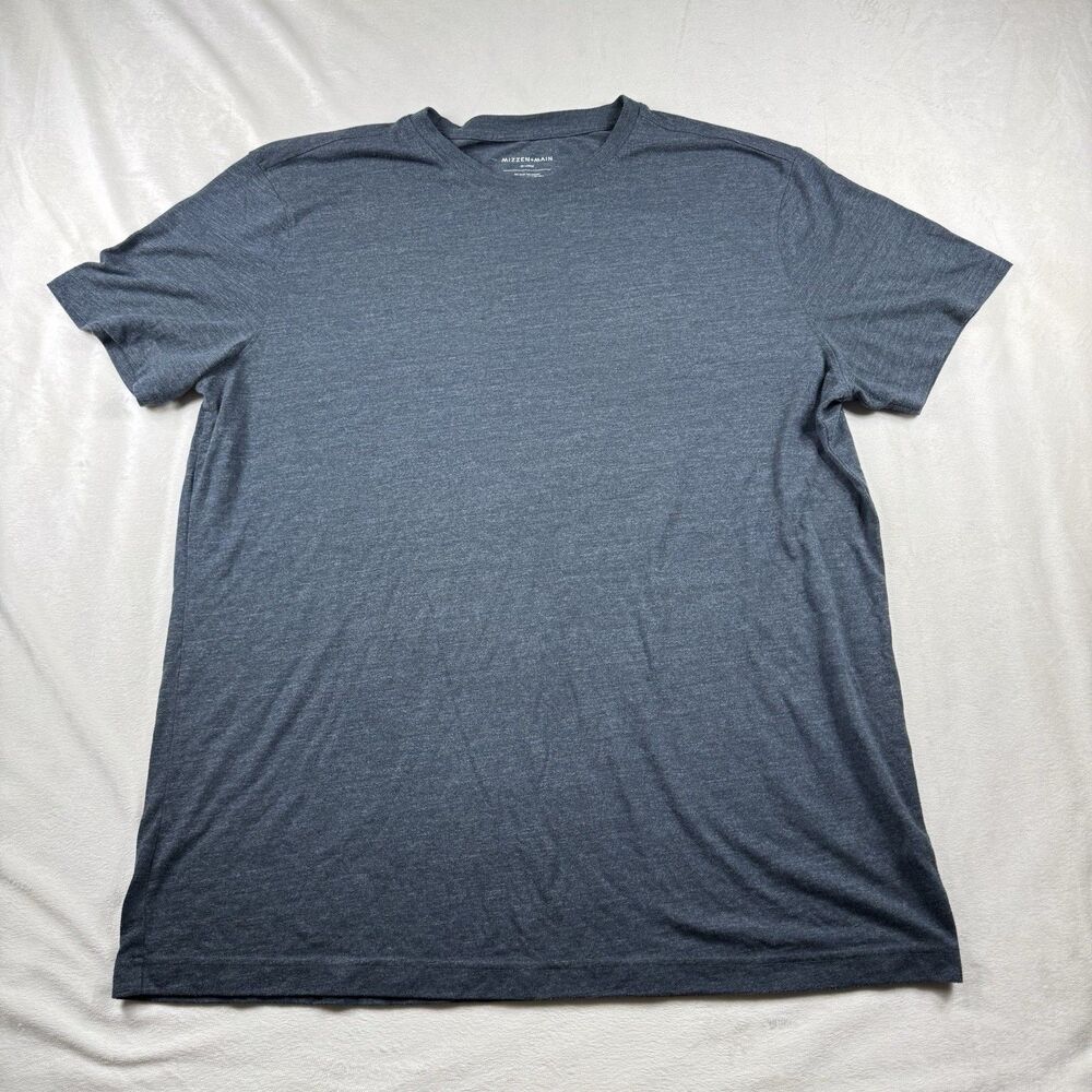 Mizzen + Main T-shirt Men's 2XL Navy Gray Heather Comfort Stretch Sport Outdoor